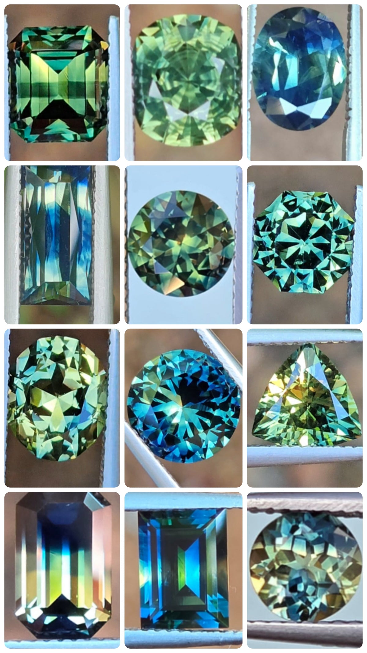 Multi coloured other wordly parti sapphires