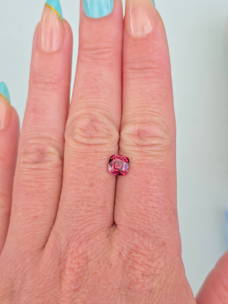 1.88ct Cushion Raspberry Tanzanian Garnet