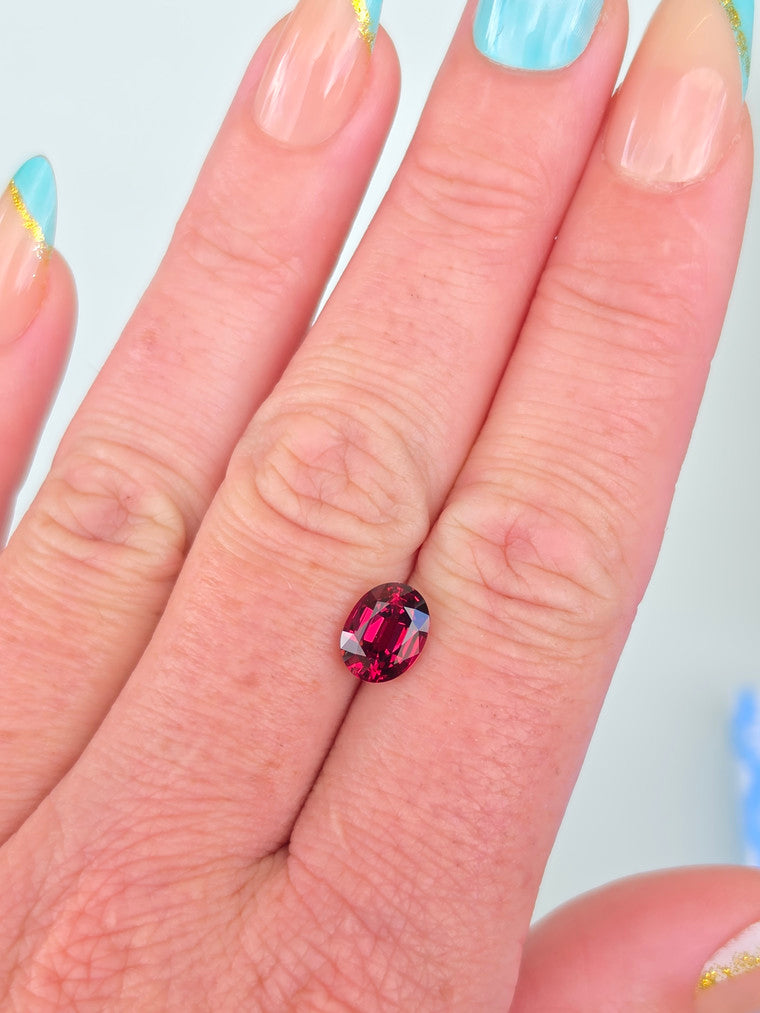 2.48ct Oval Raspberry Tanzanian Garnet