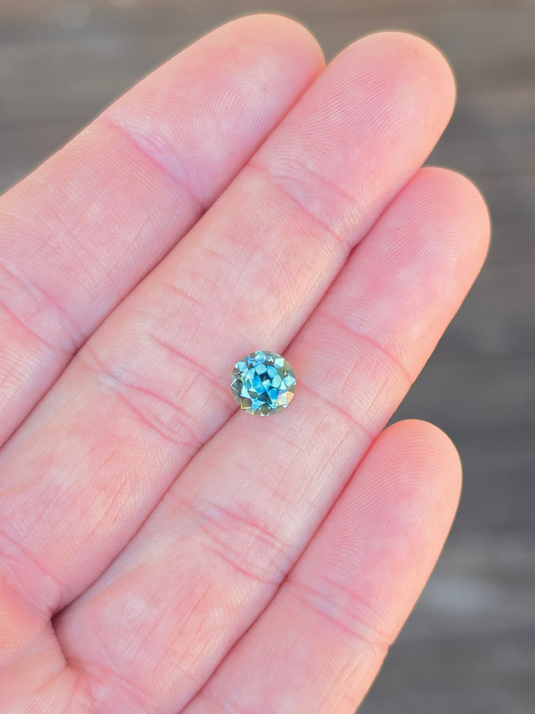 1.86ct Round Teal Parti Sapphire