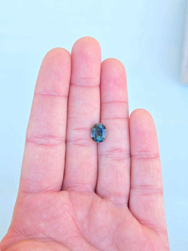 3.44ct Cushion Blue Parti Sapphire
