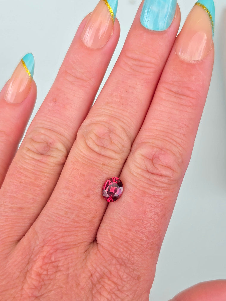 1.74ct Oval Raspberry Tanzanian Garnet