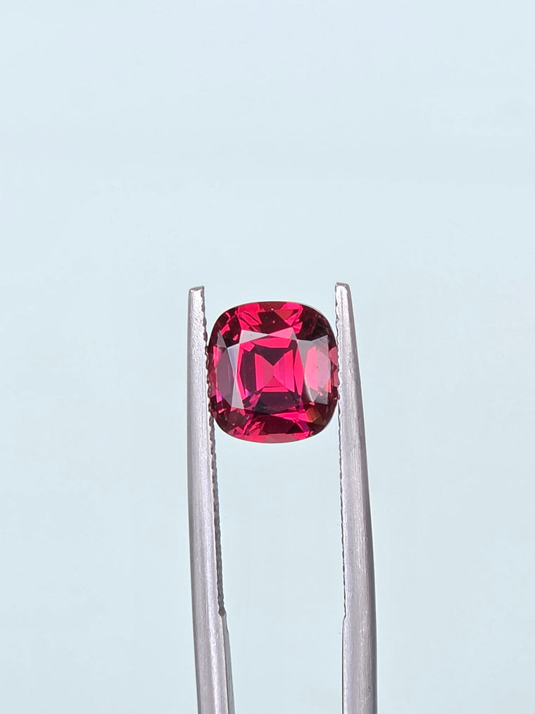 3.11ct Cushion Raspberry Tanzanian Garnet