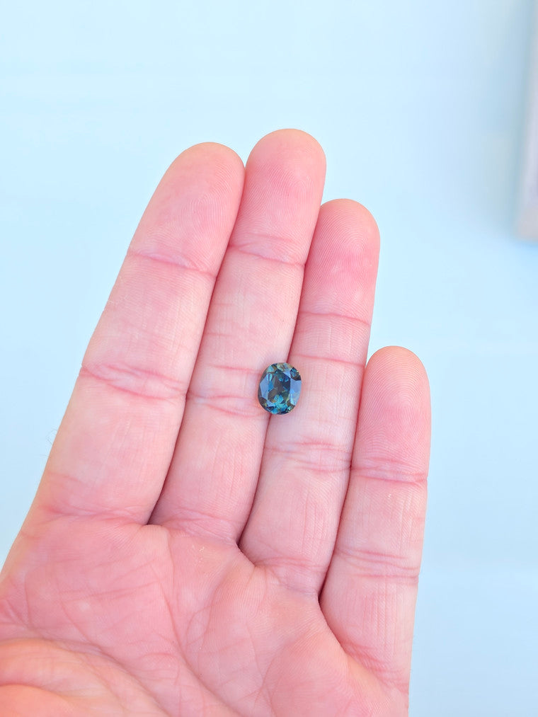 3.44ct Cushion Blue Parti Sapphire