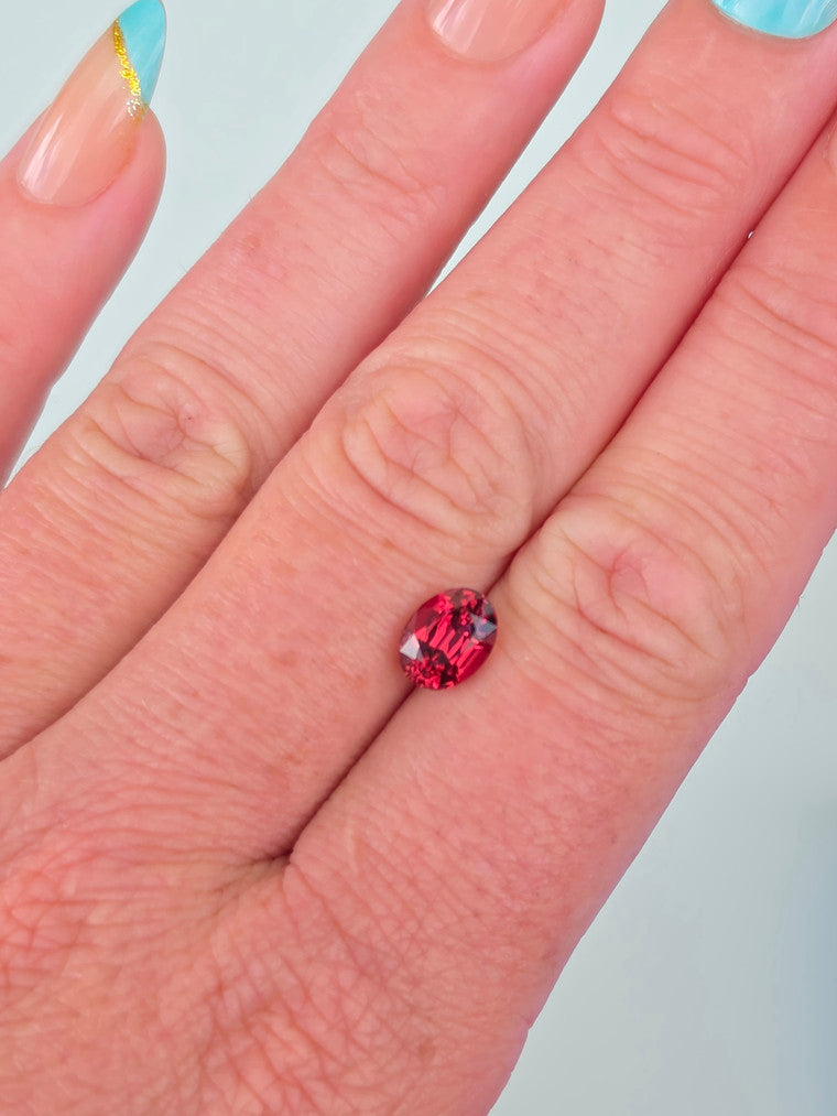 2.18ct Oval Raspberry Tanzanian Garnet