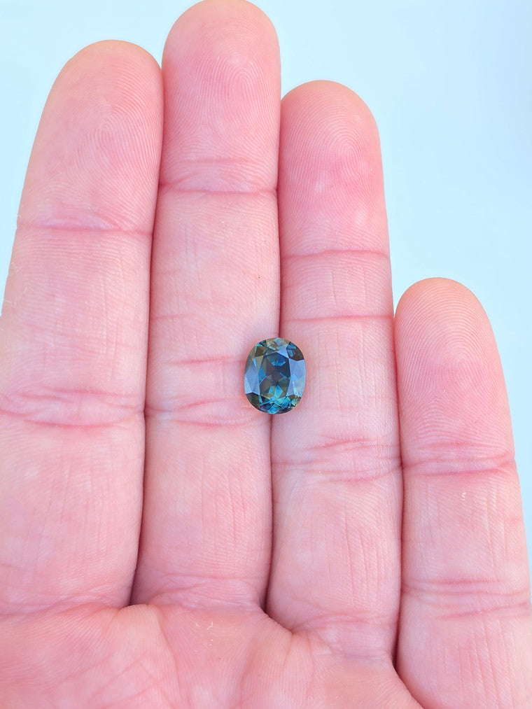 3.44ct Cushion Blue Parti Sapphire