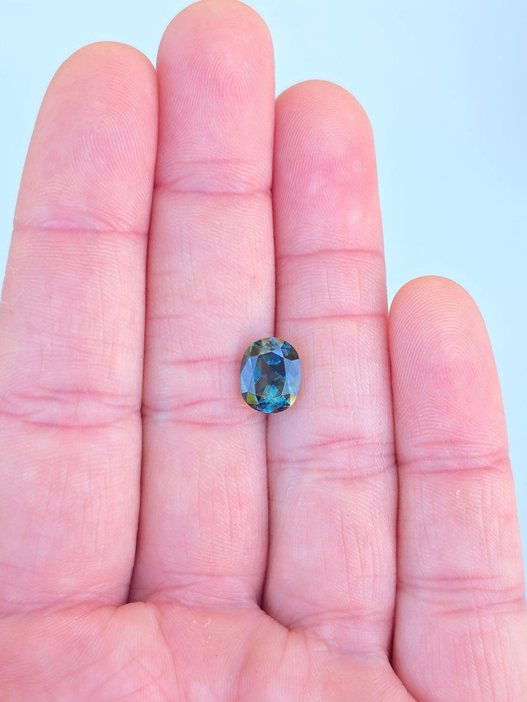 3.44ct Cushion Blue Parti Sapphire