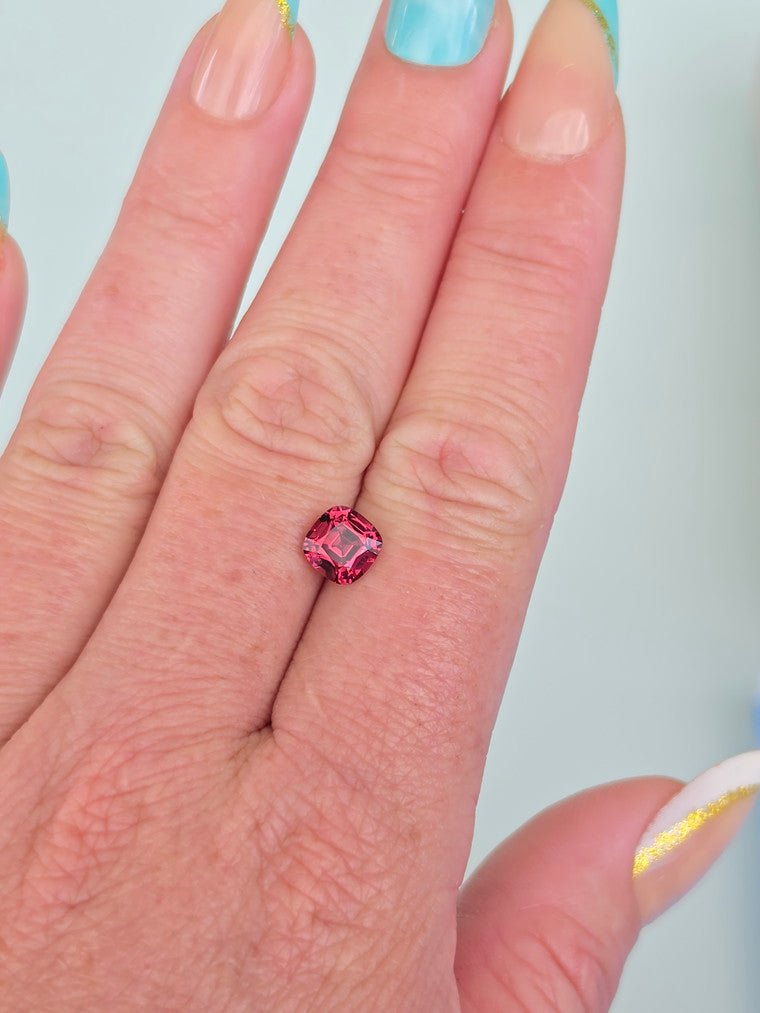 1.88ct Cushion Raspberry Tanzanian Garnet