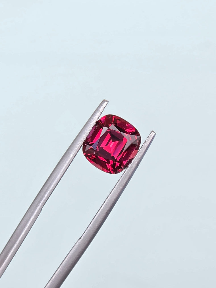 3.11ct Cushion Raspberry Tanzanian Garnet