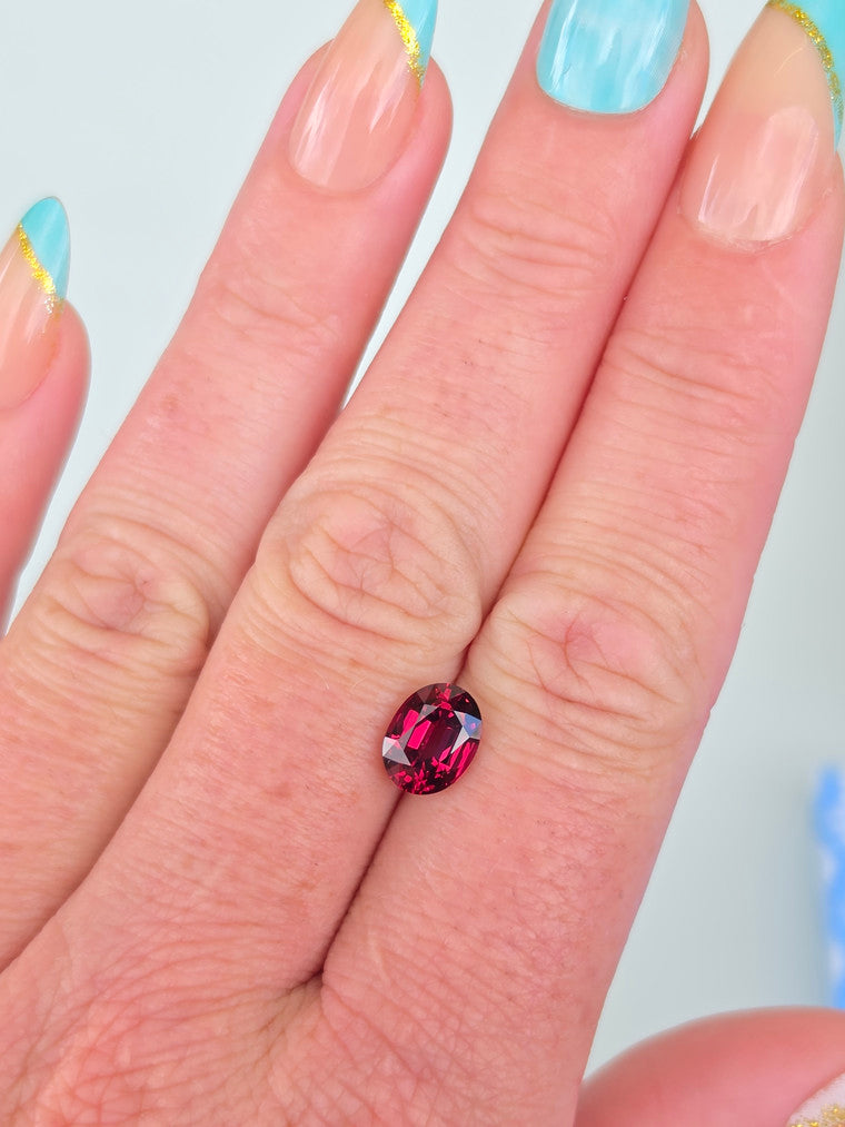 2.48ct Oval Raspberry Tanzanian Garnet