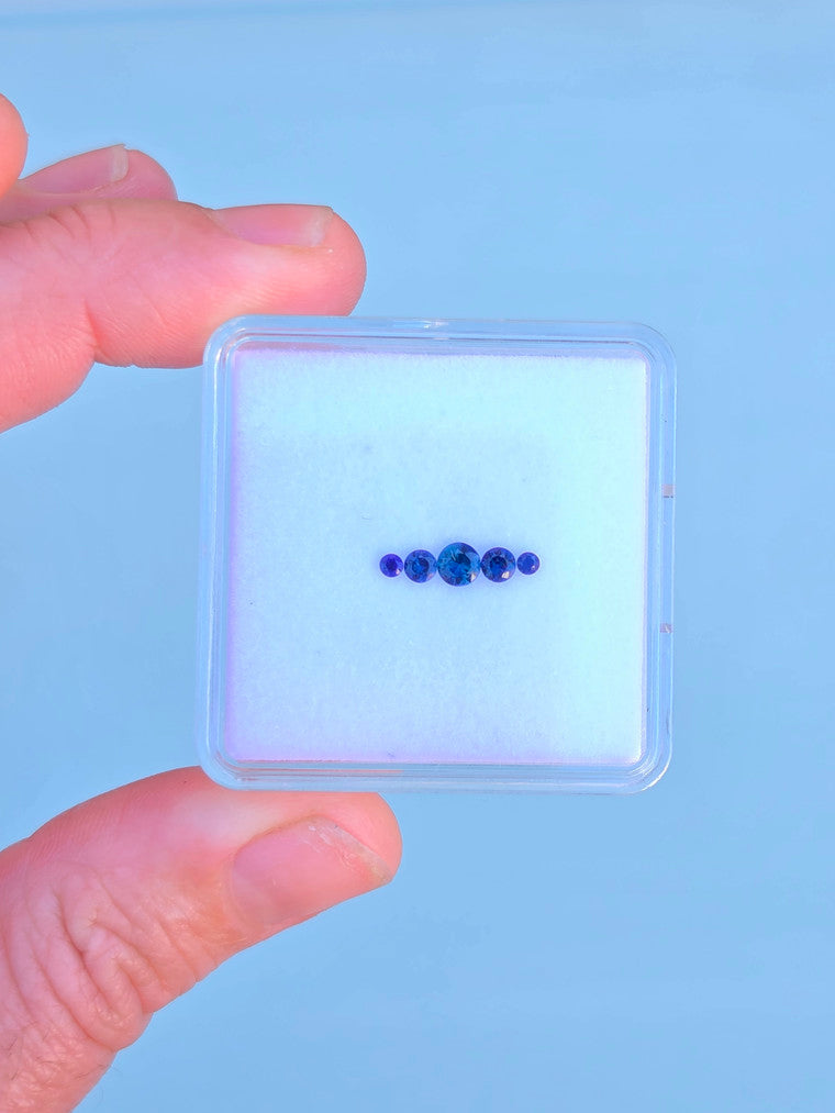 Pair of 5 Round Blue Sapphires