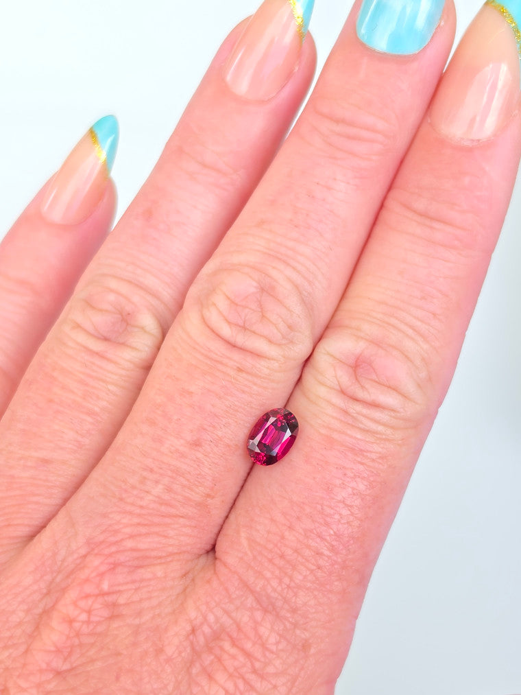 1.86ct Oval Raspberry Tanzanian Garnet