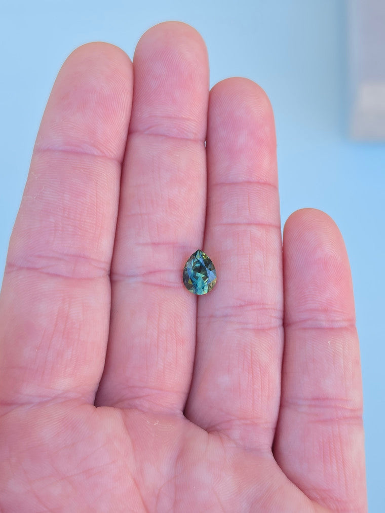 2.15ct Pear Blue Parti Sapphire