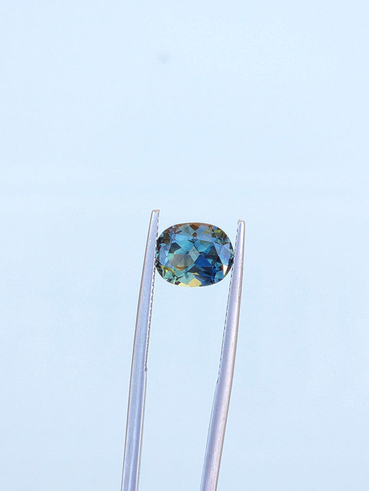 3.44ct Cushion Blue Parti Sapphire