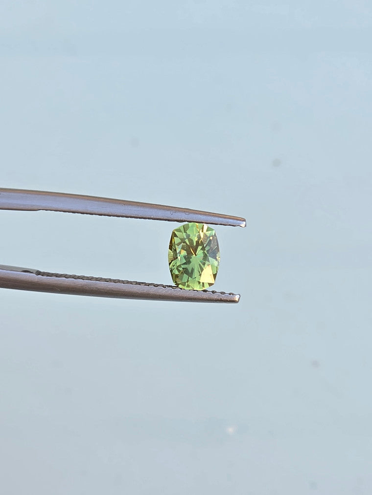 1.04ct Cushion Green Parti Sapphire