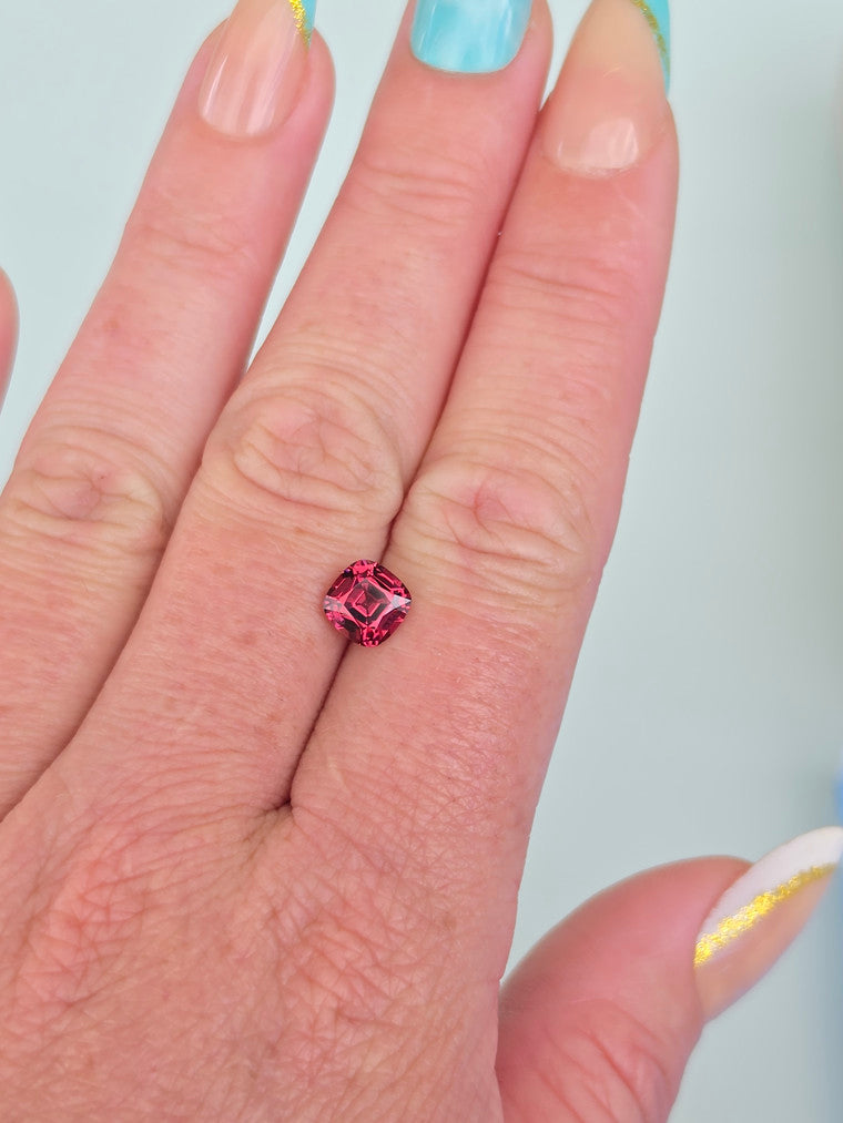 1.88ct Cushion Raspberry Tanzanian Garnet