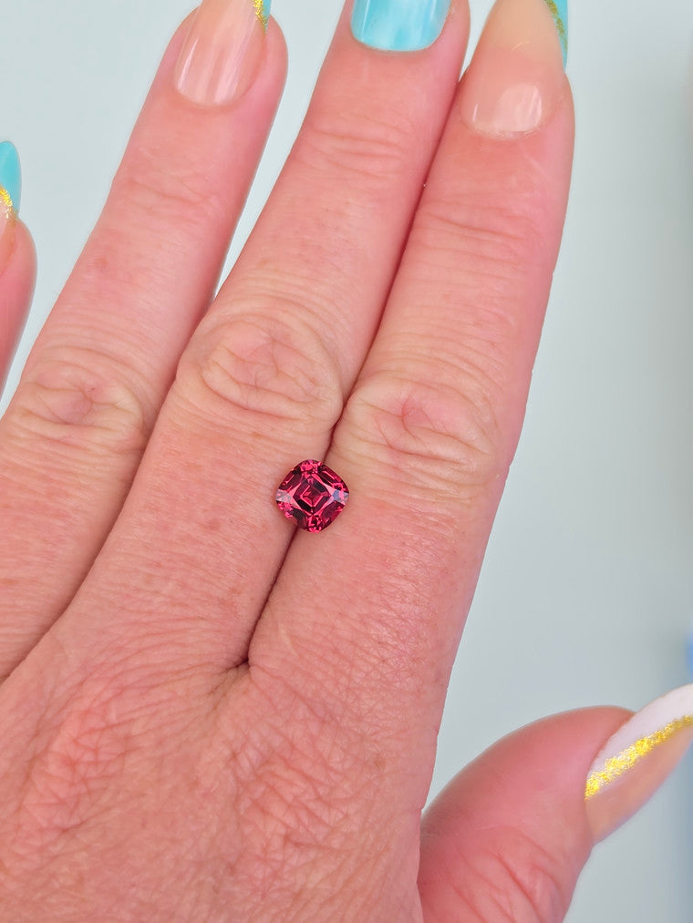 1.88ct Cushion Raspberry Tanzanian Garnet
