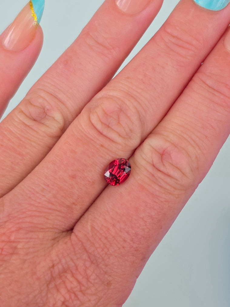 2.18ct Oval Raspberry Tanzanian Garnet
