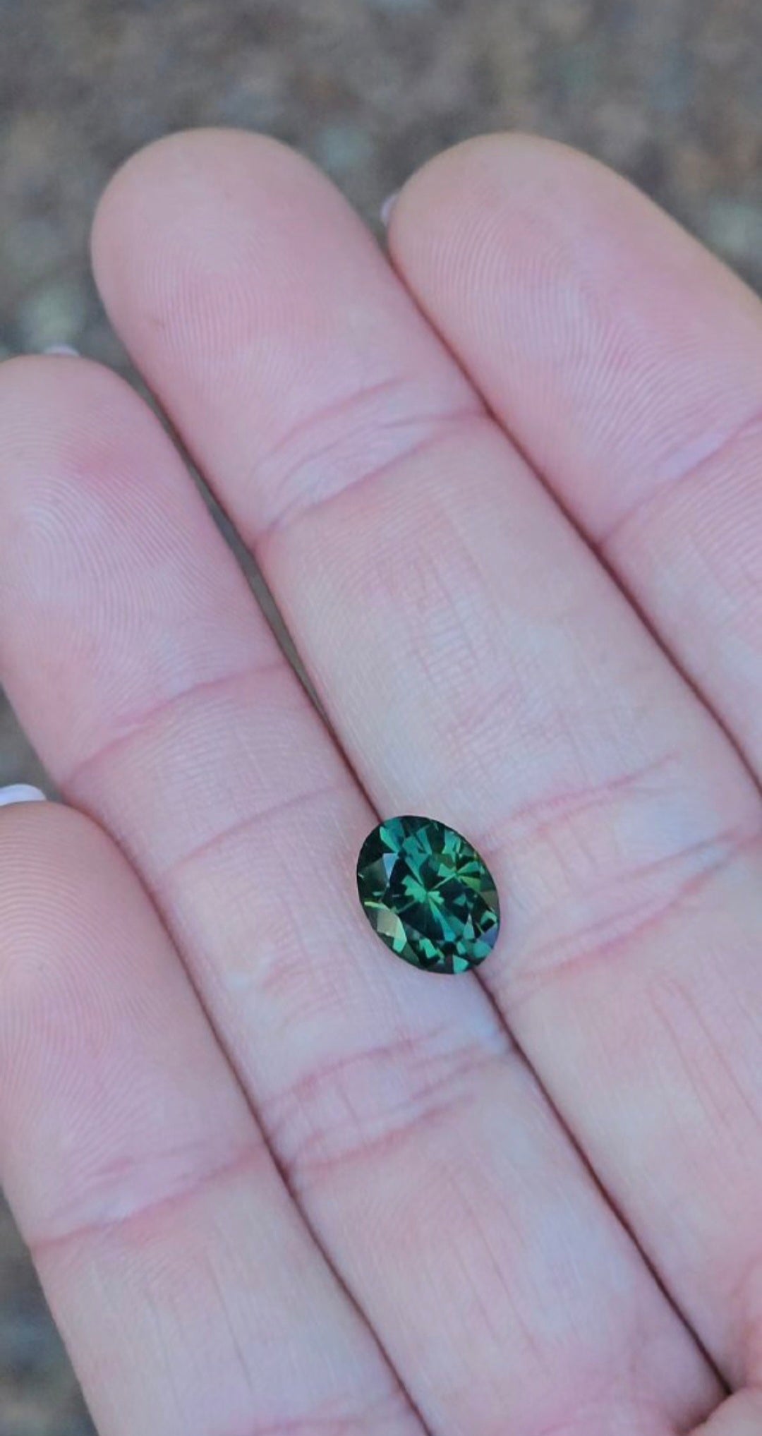 2.82ct Oval Green Parti Sapphire
