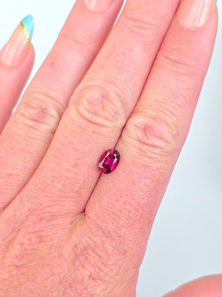 1.86ct Oval Raspberry Tanzanian Garnet