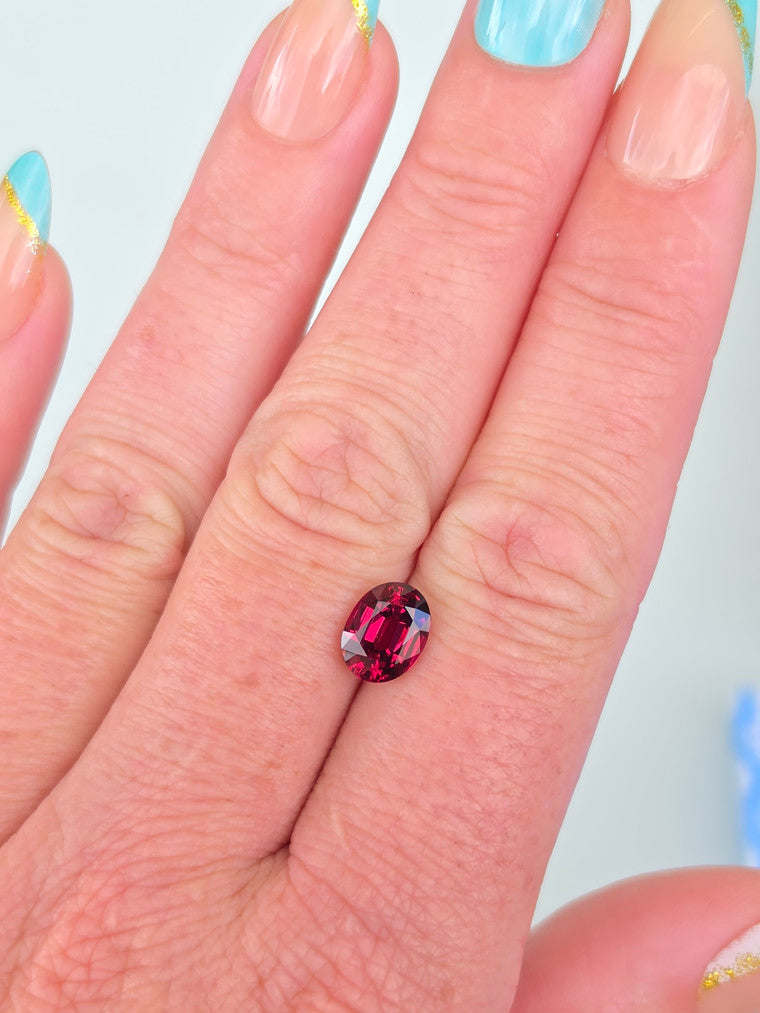 2.48ct Oval Raspberry Tanzanian Garnet
