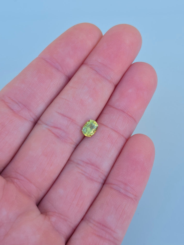 1.04ct Cushion Green Parti Sapphire