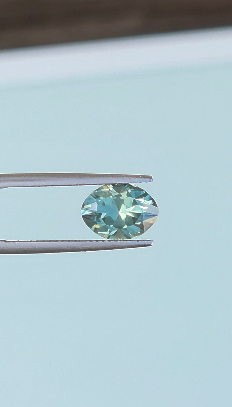 3.60ct Oval Teal Parti Sapphire