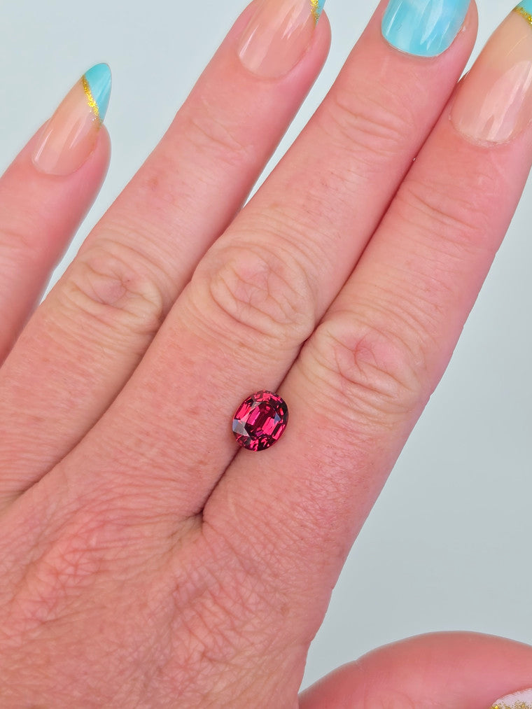 2.45ct Oval Raspberry Tanzanian Garnet