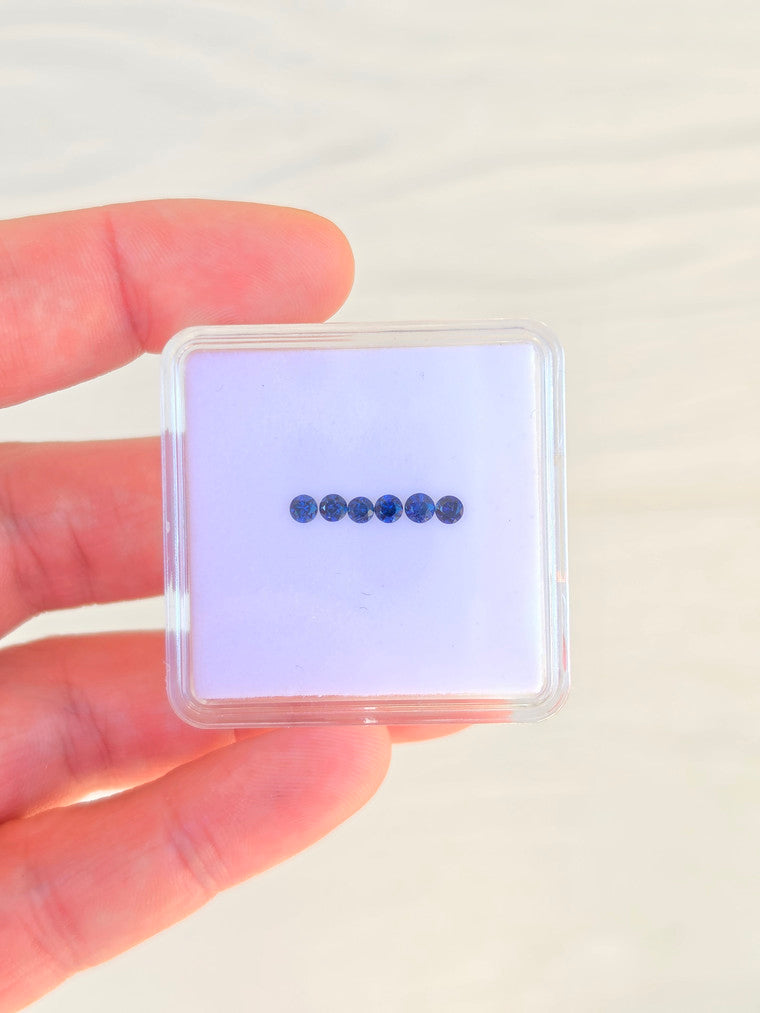 Set of 6 Round Sapphire