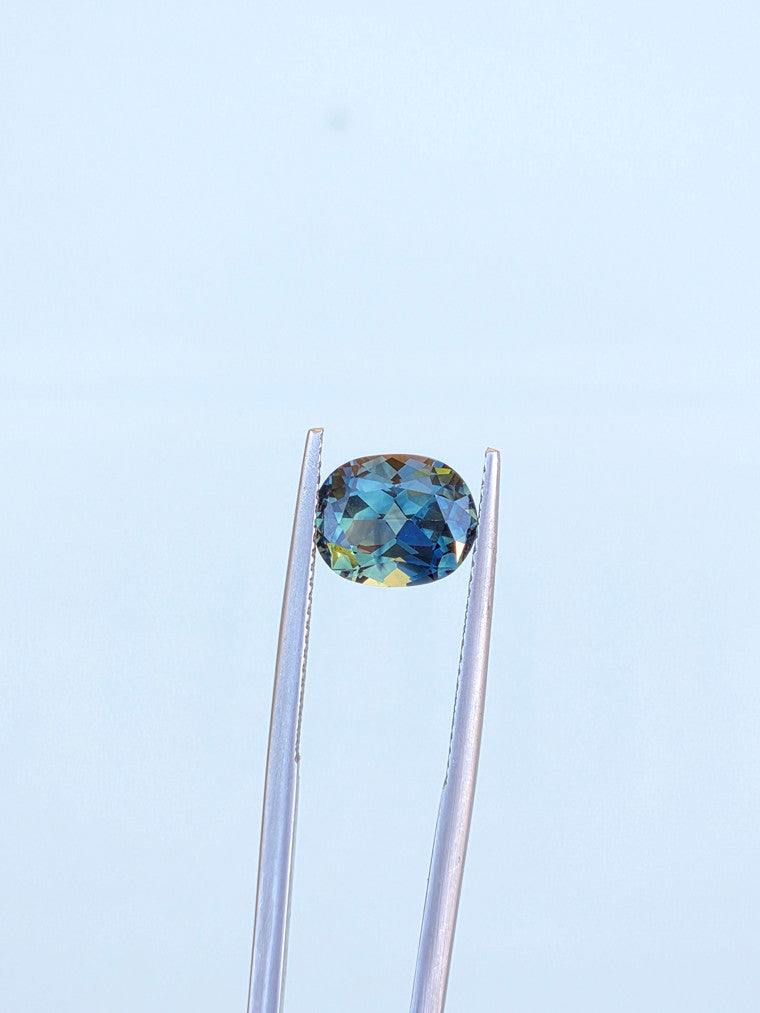 3.44ct Cushion Blue Parti Sapphire