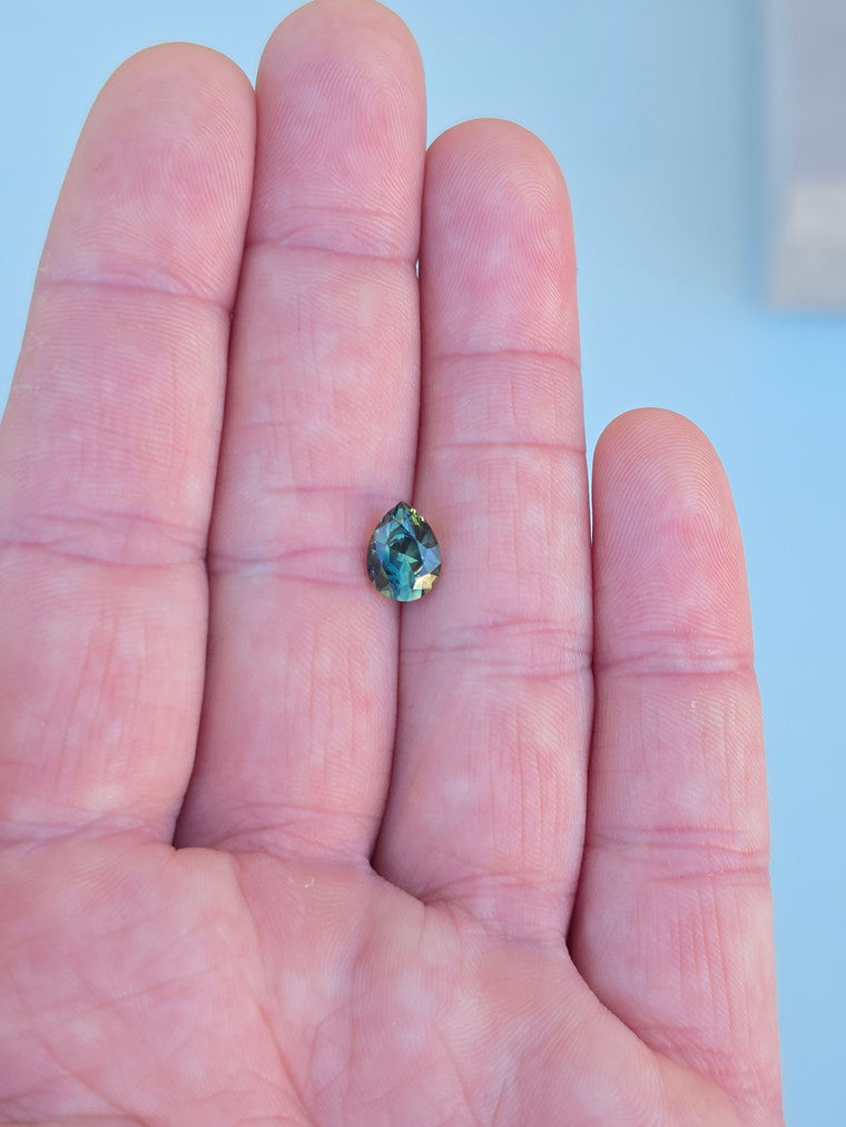 2.15ct Pear Blue Parti Sapphire