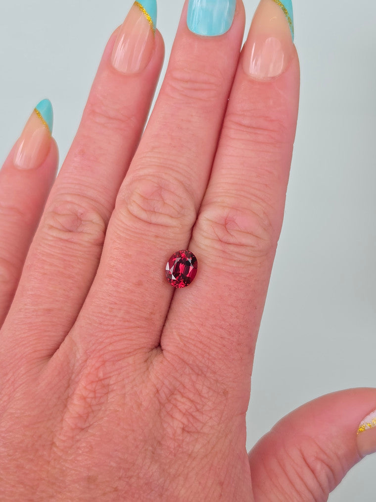 2.72ct Oval Raspberry Tanzanian Garnet