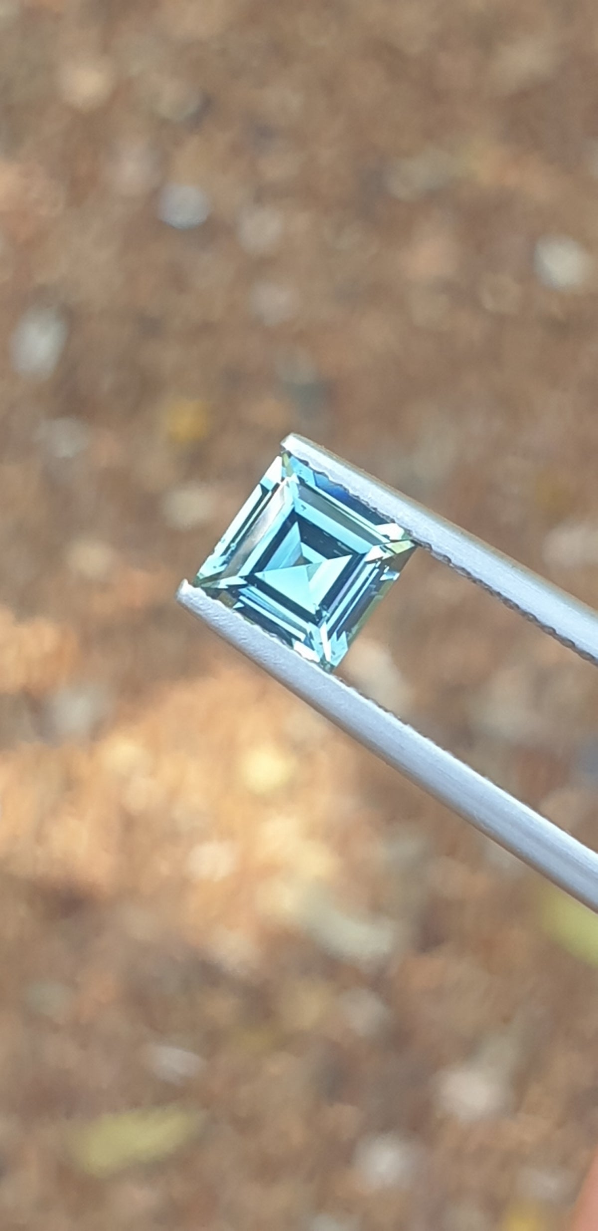 1.34ct Square Ice Blue Parti Sapphire