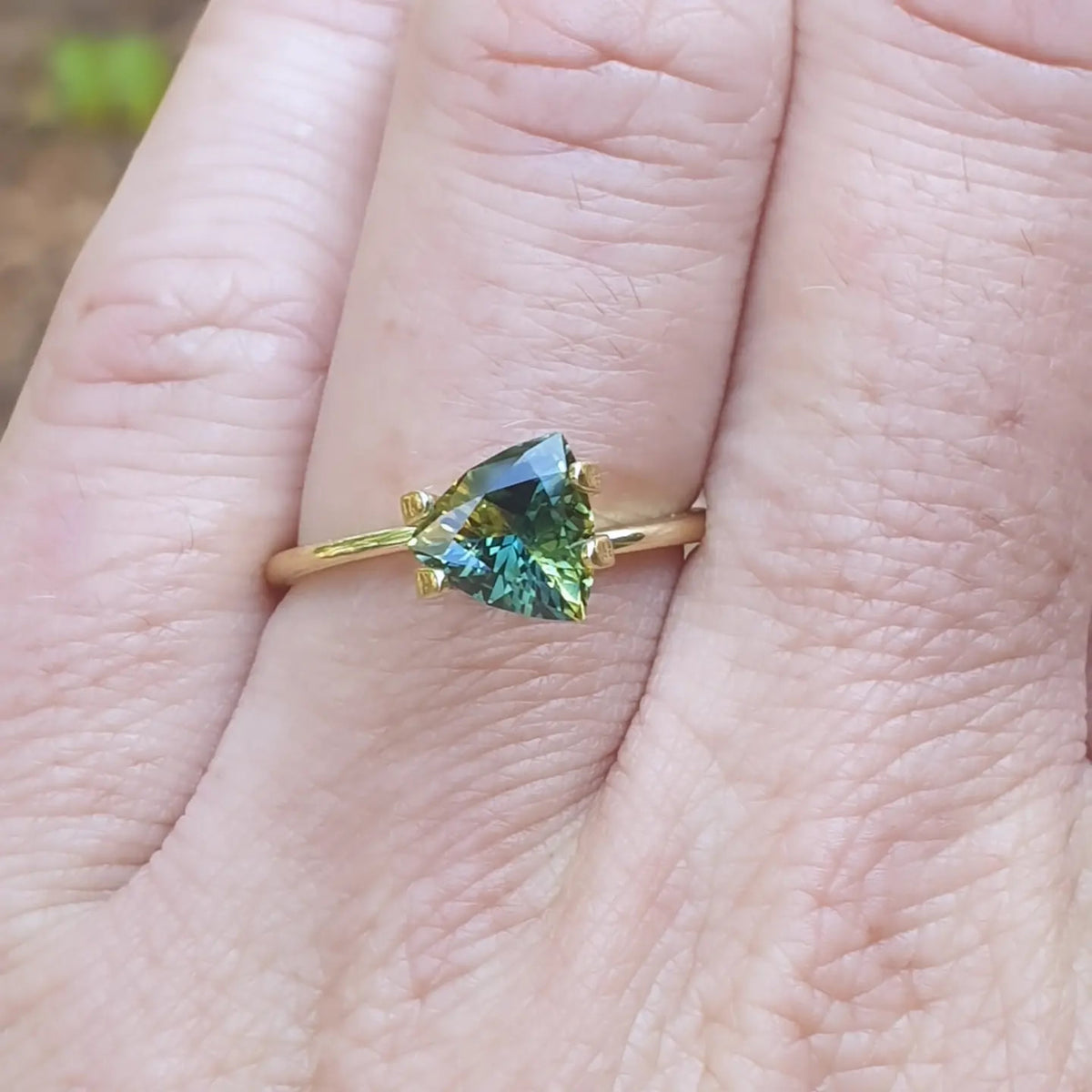 1.47ct Trilliant Unique Parti Sapphire