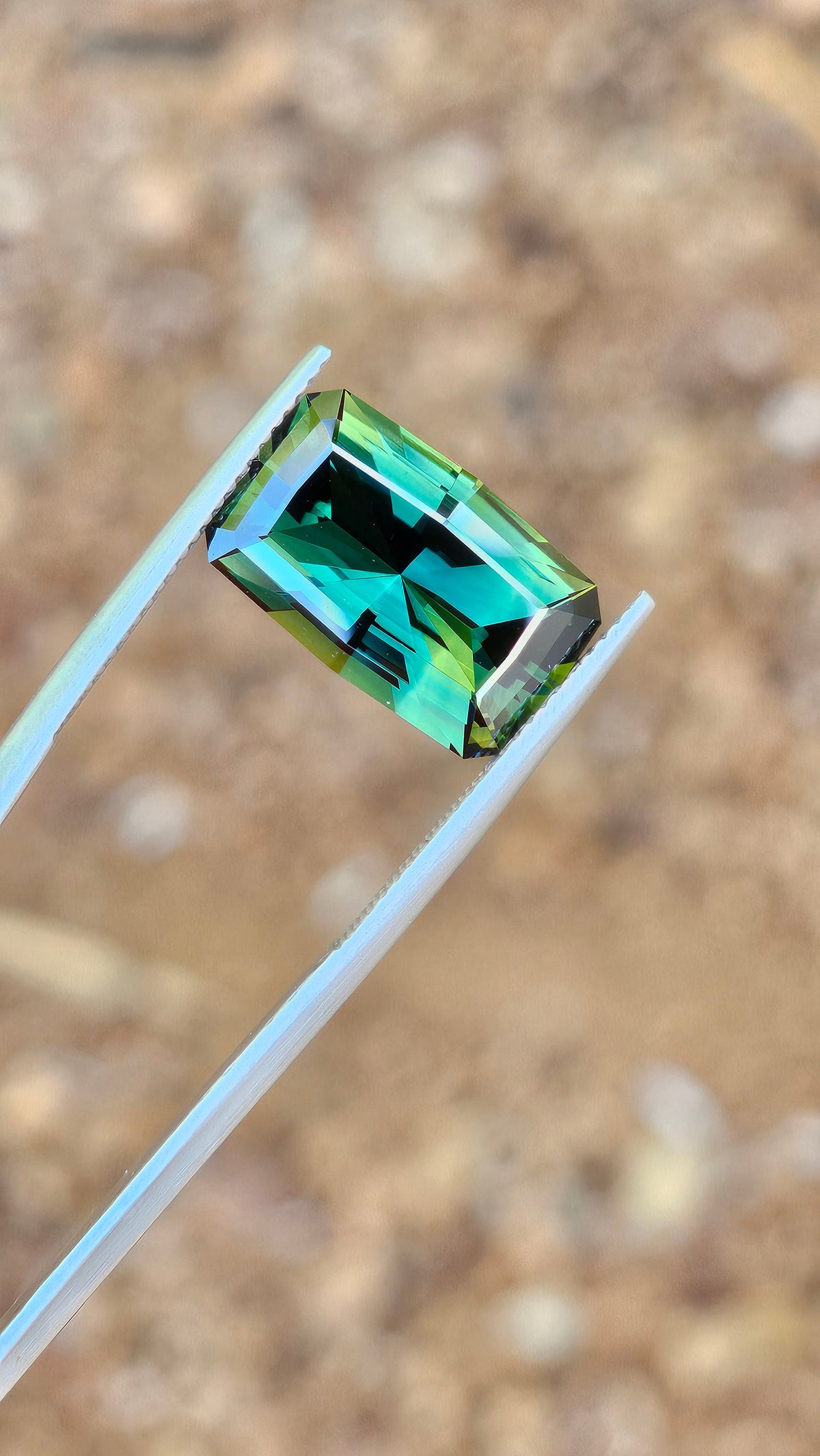 8.22ct Emerald Magical Teal Green Parti Sapphire