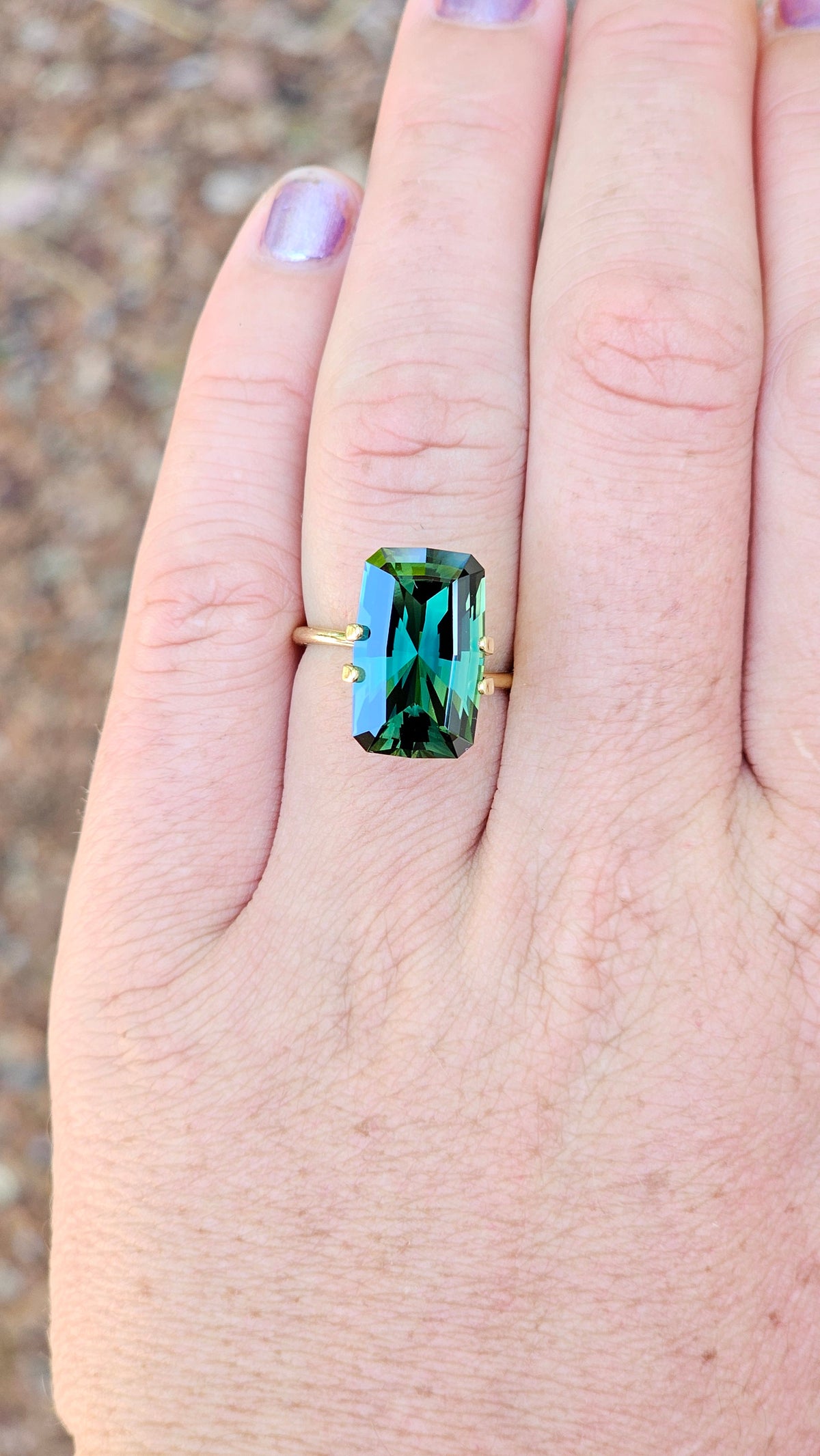 8.22ct Emerald Magical Teal Green Parti Sapphire