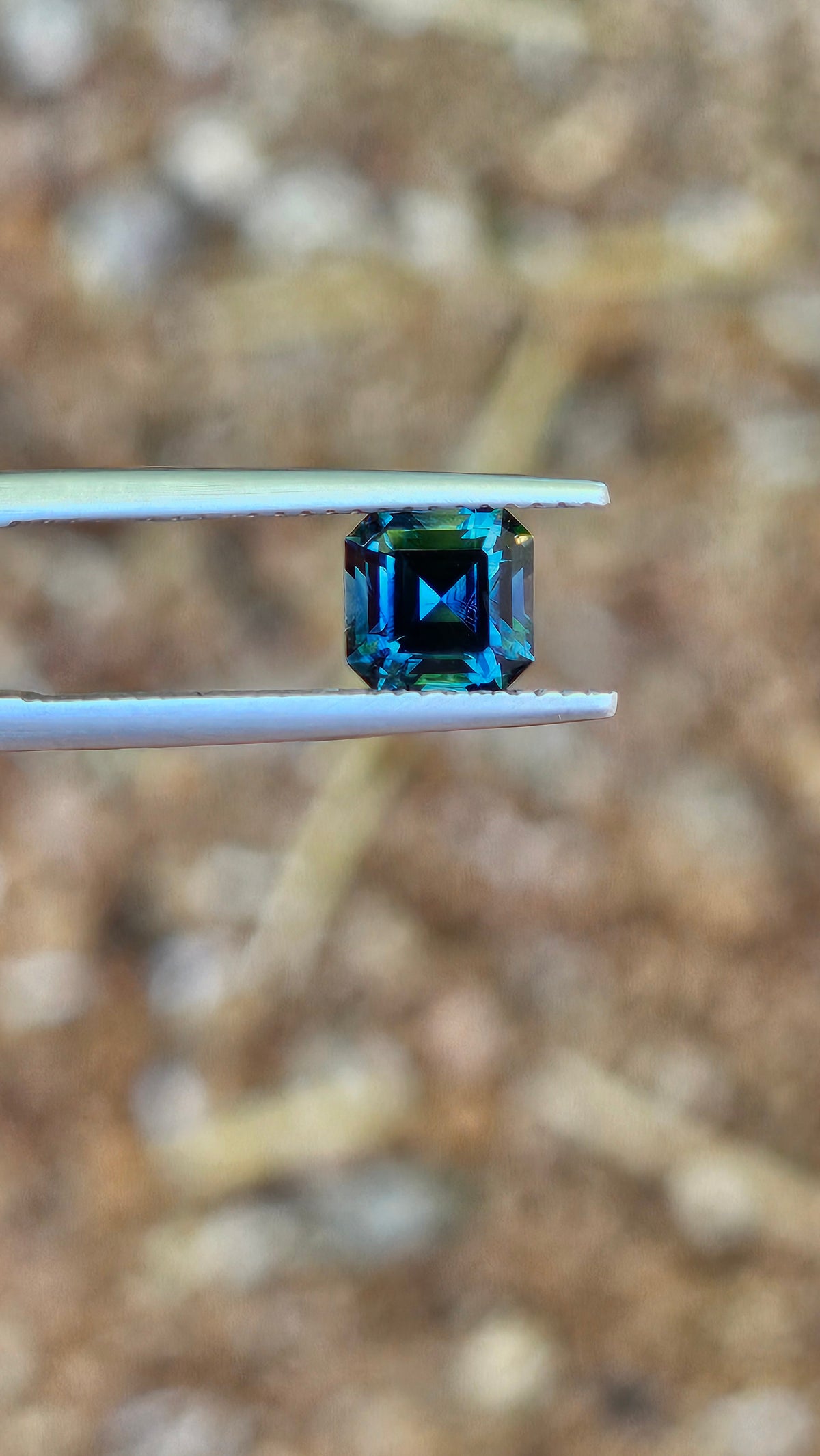 1.64ct Square Elegant Blue Parti Sapphire