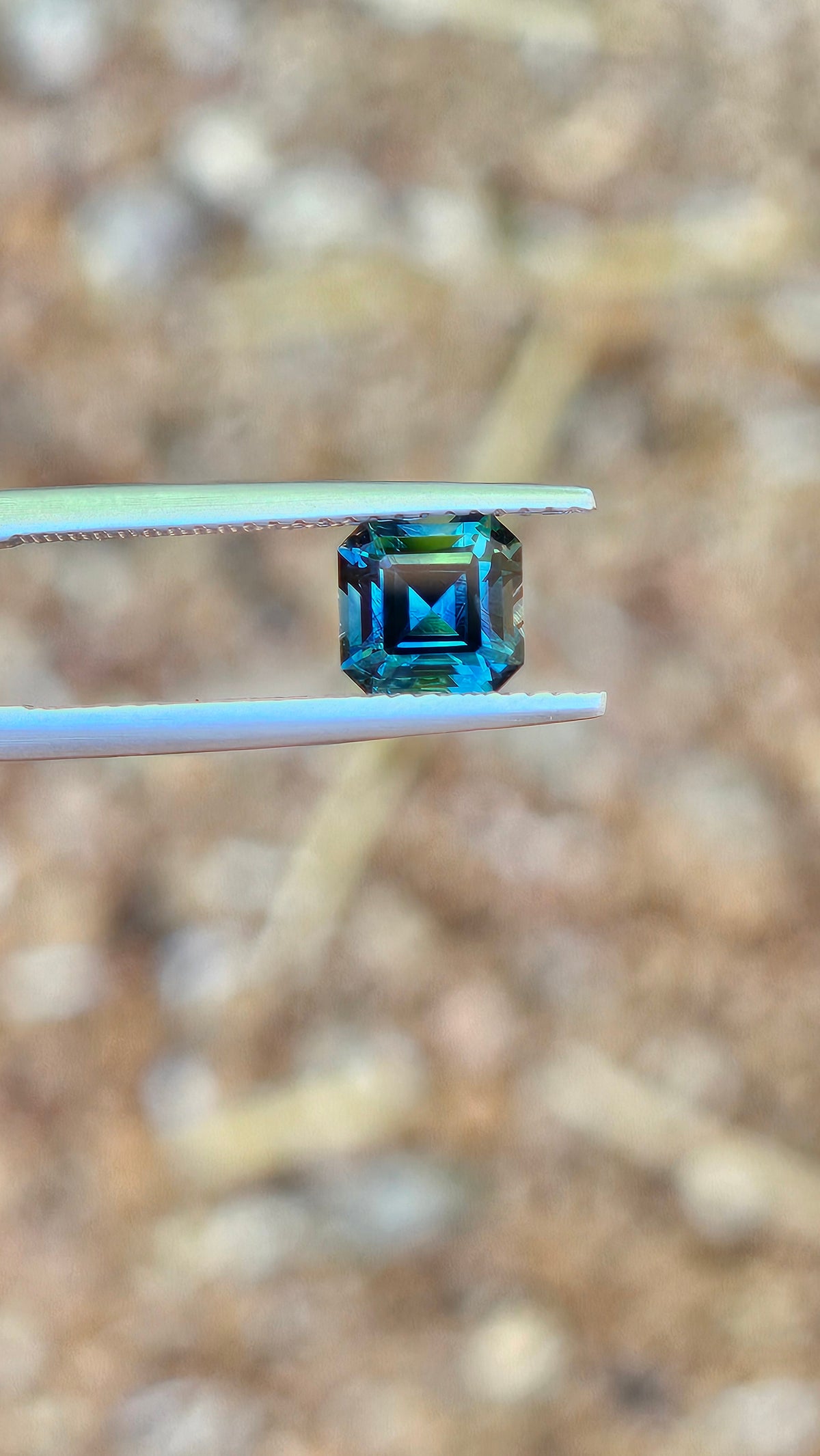 1.64ct Square Elegant Blue Parti Sapphire