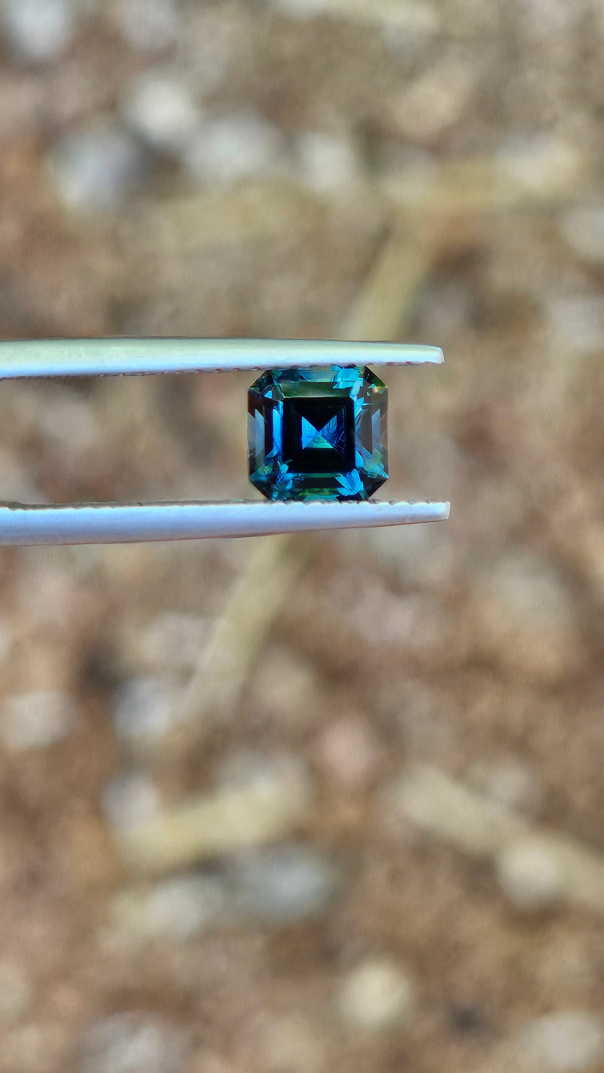 1.64ct Square Elegant Blue Parti Sapphire