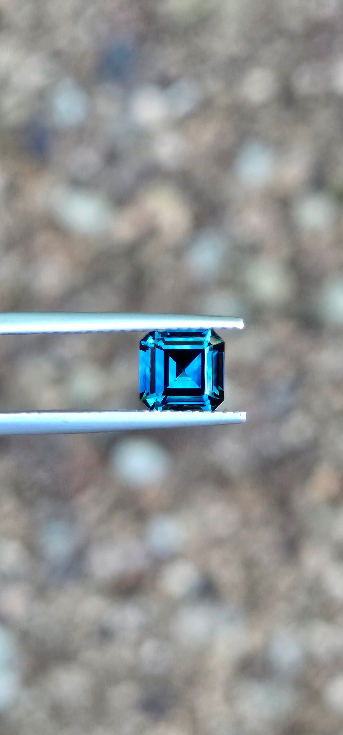 1.49ct Square Deep Blue Parti Sapphire