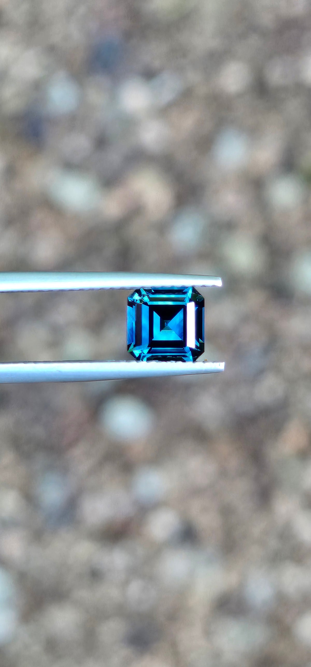 1.49ct Square Deep Blue Parti Sapphire
