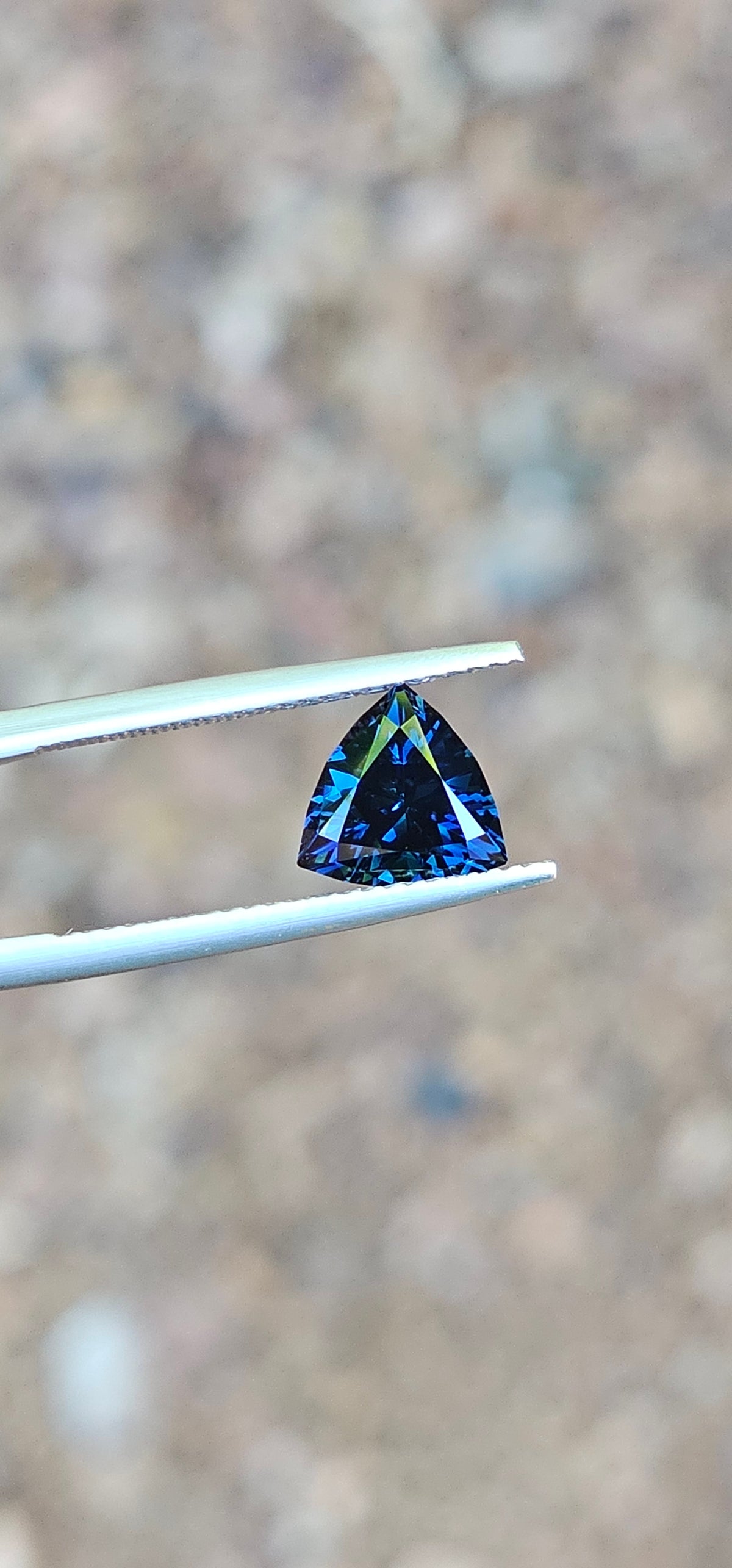 1.82ct Trilliant Twilight Blue Sapphire