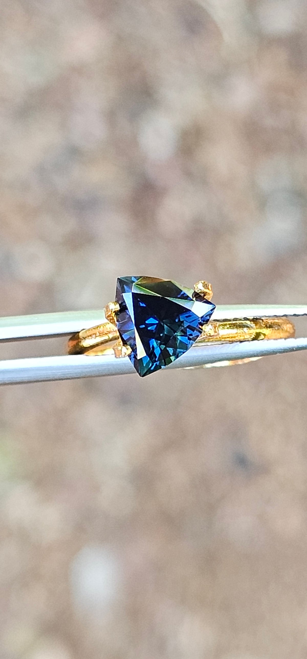 1.82ct Trilliant Twilight Blue Sapphire