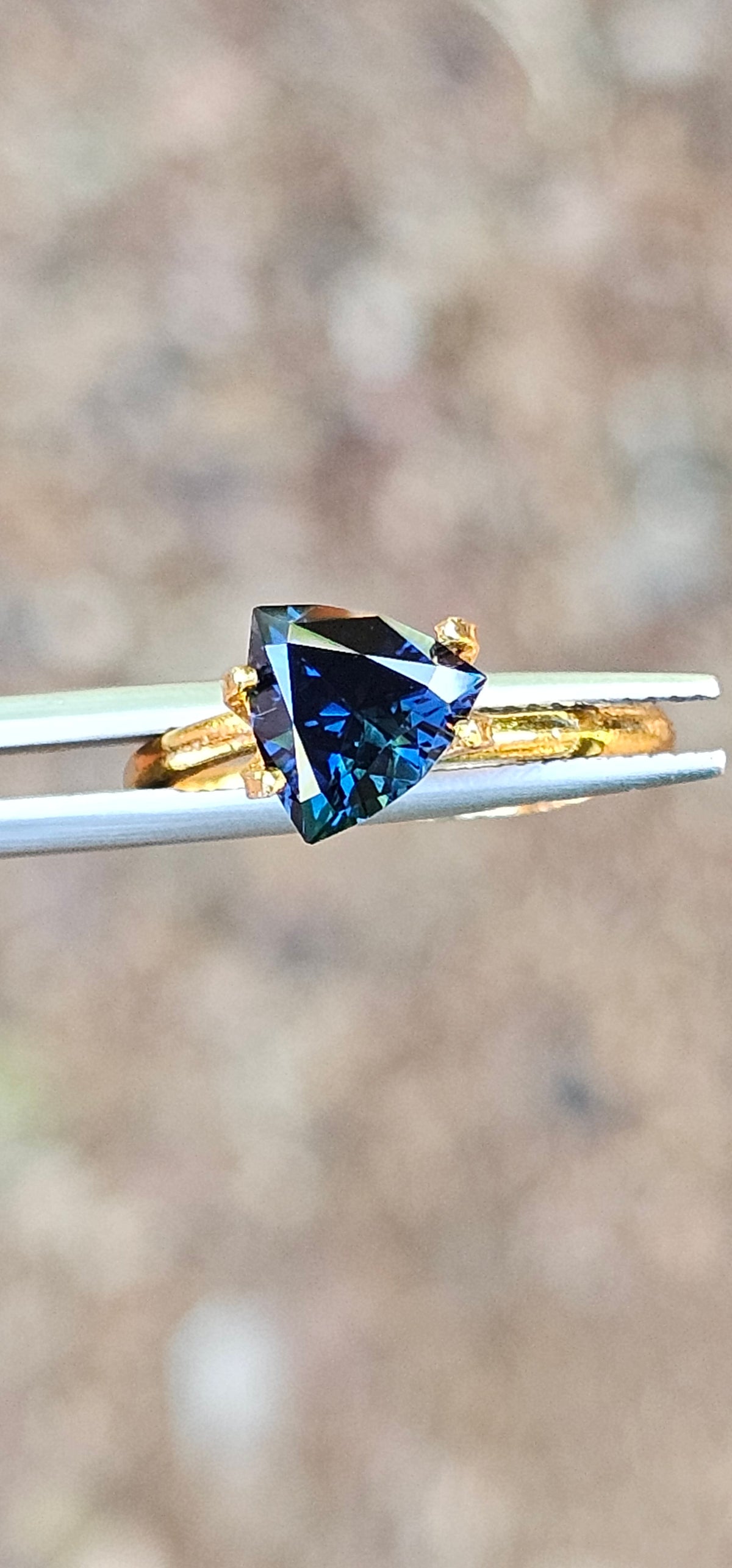 1.82ct Trilliant Twilight Blue Sapphire