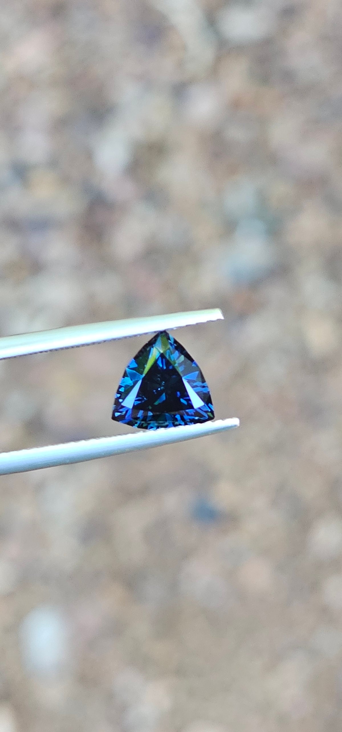 1.82ct Trilliant Twilight Blue Sapphire