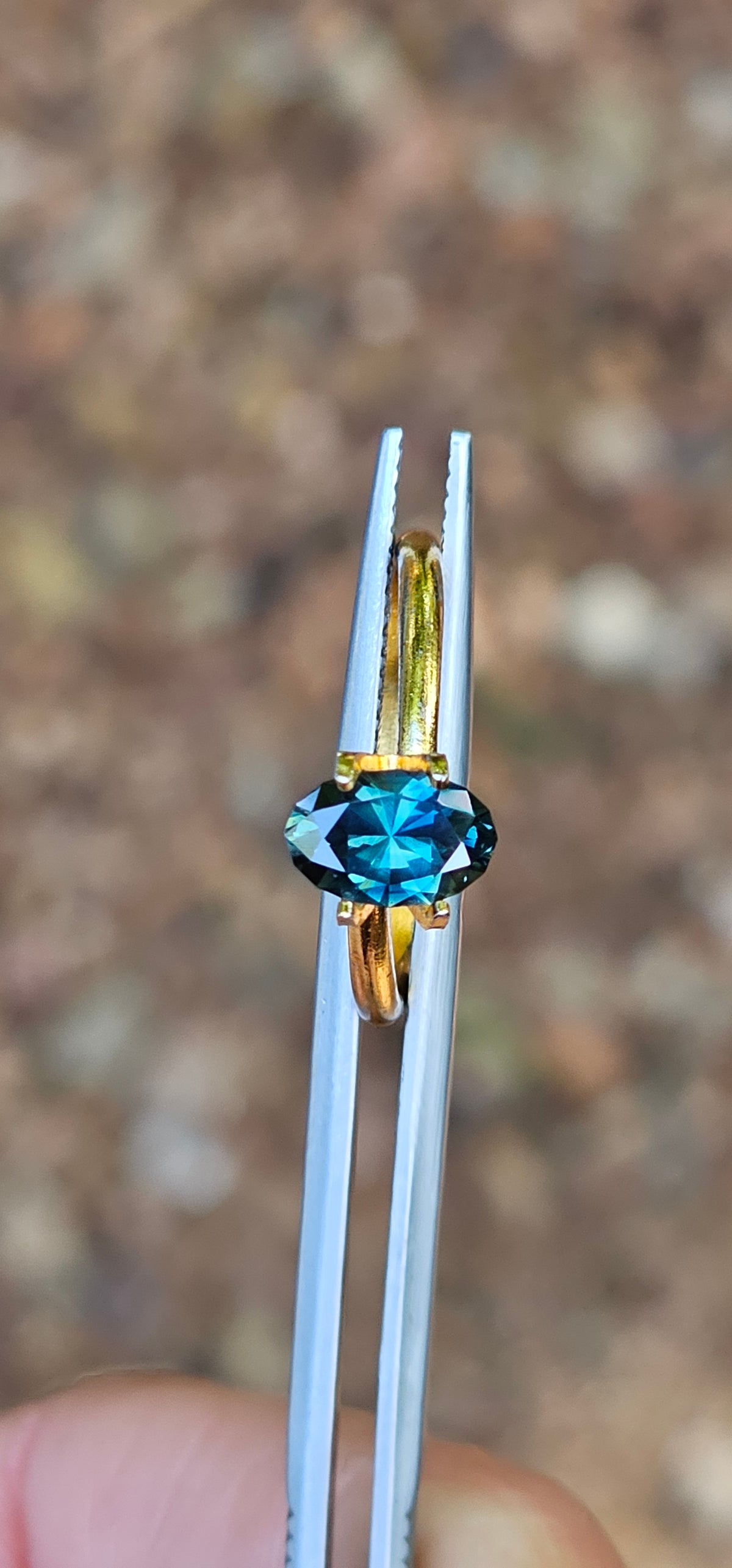 1.38ct Oval Gorgeous Teal Blue Sapphire