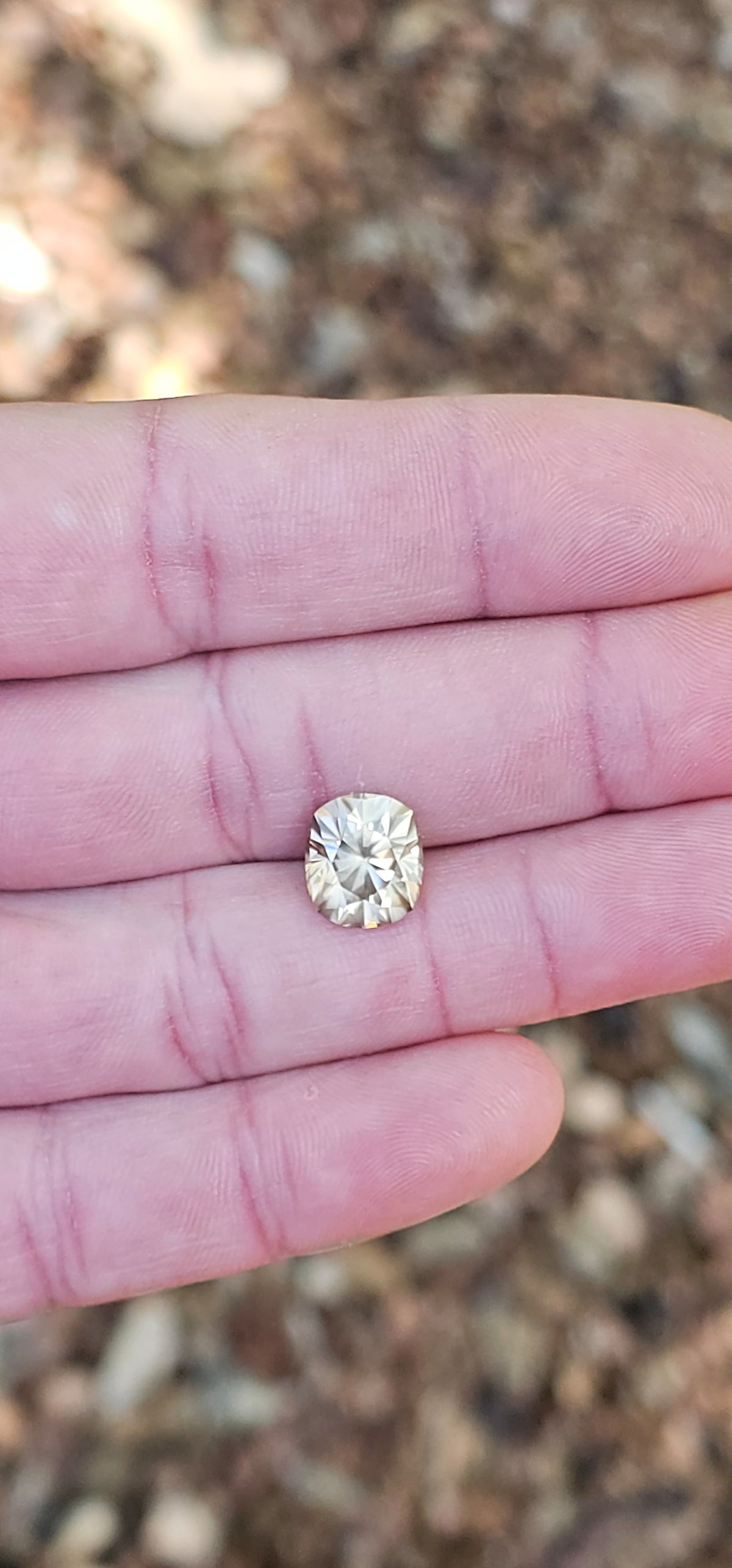 5.74ct Cushion Light Beige Local Zircon