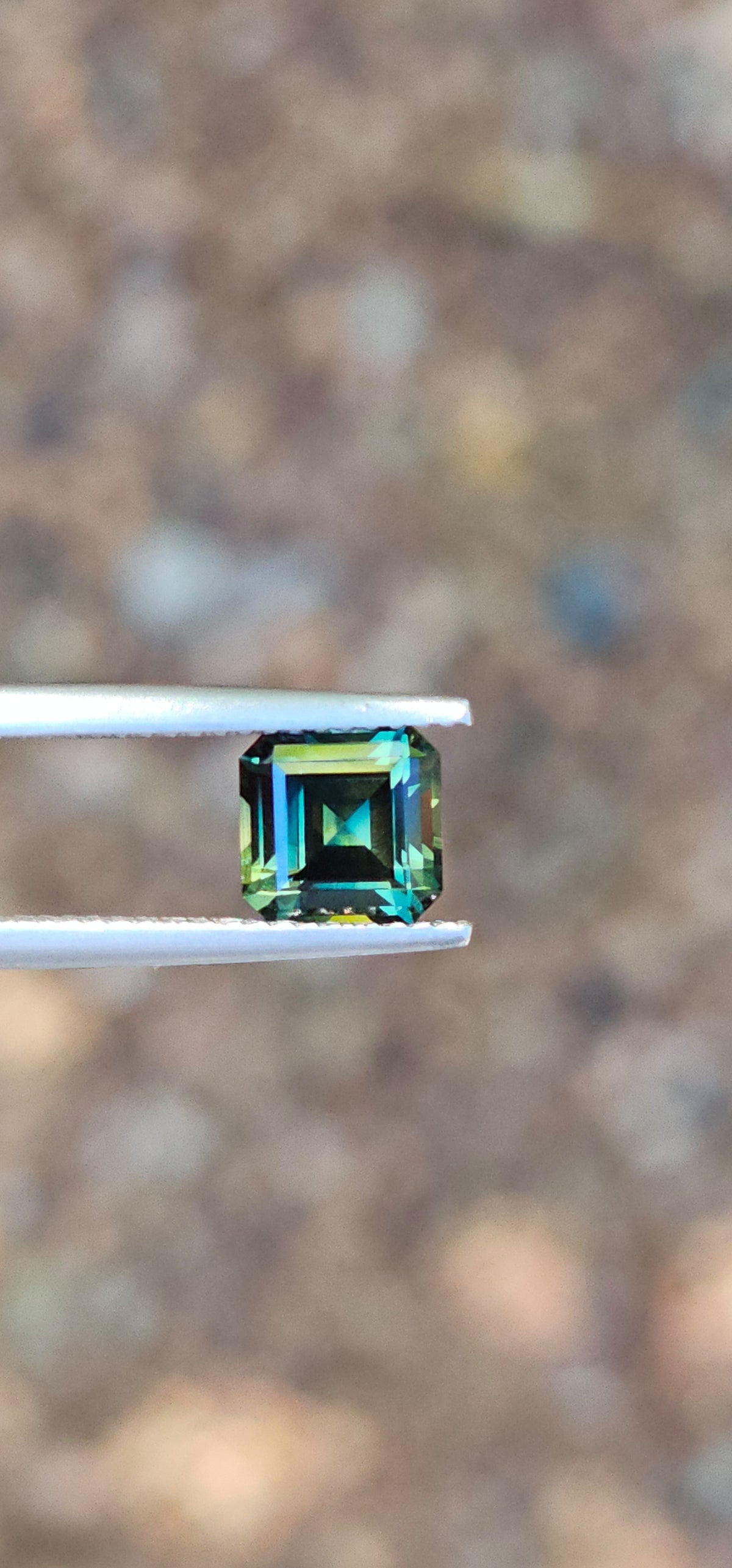 2ct Square Teal Parti Sapphire