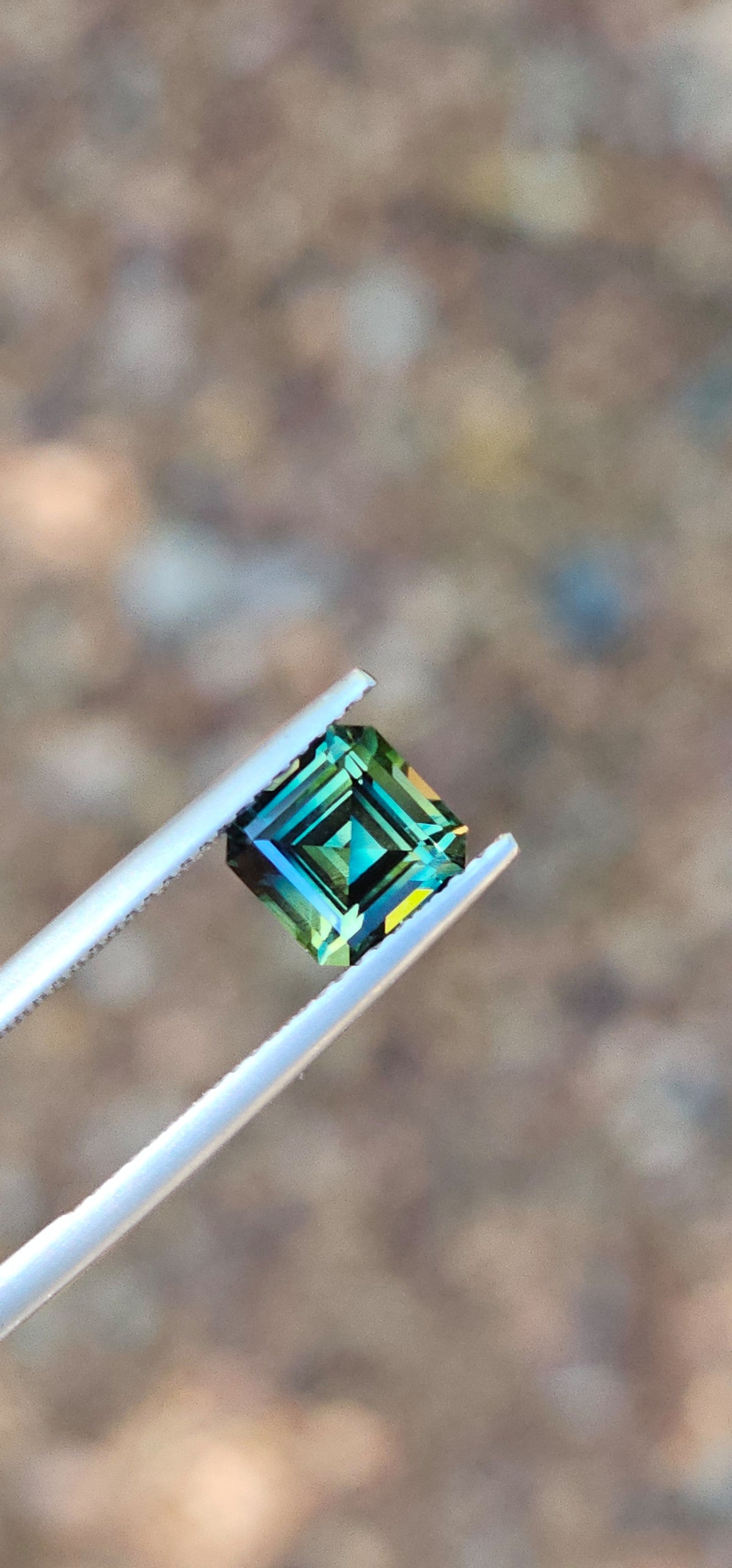 2ct Square Teal Parti Sapphire