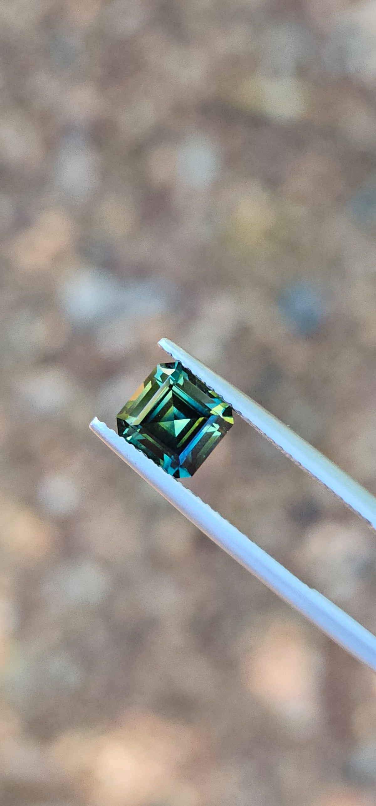 2ct Square Teal Parti Sapphire